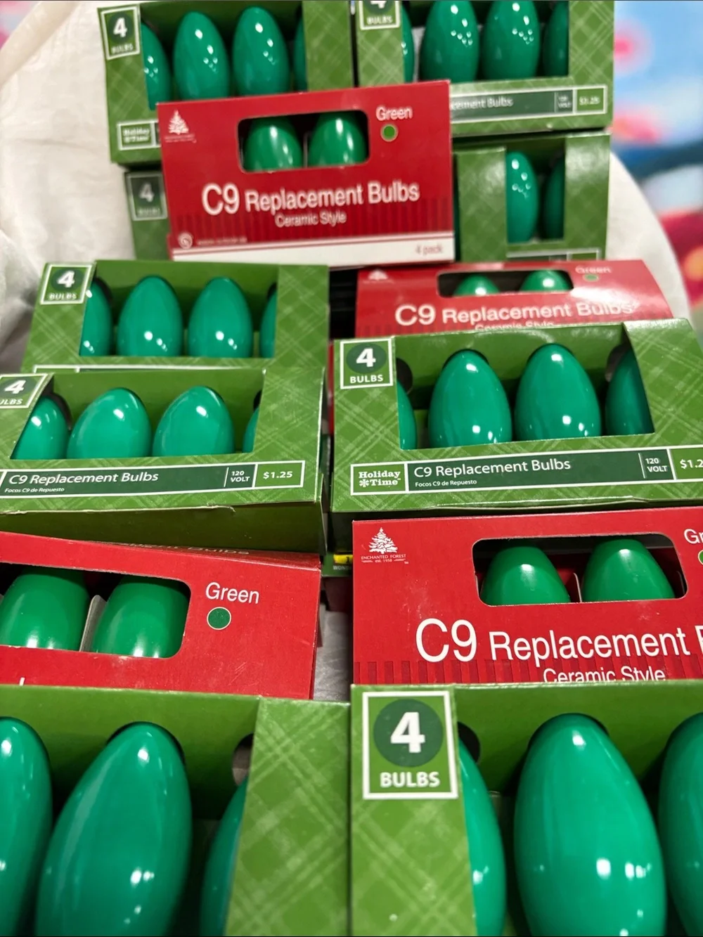 C9 Replacement Bulbs - Green Ceramic Style (Lot of Packs)